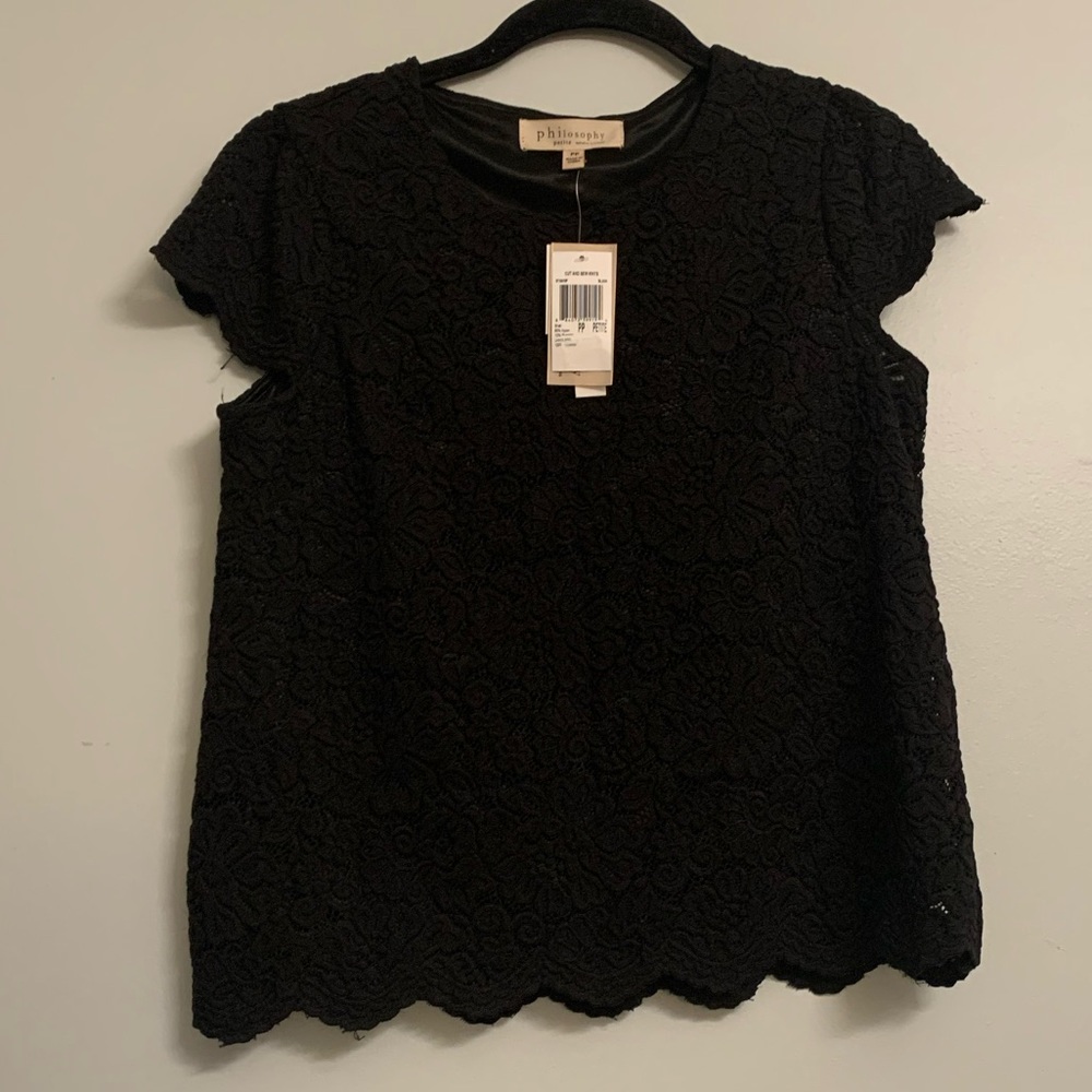 PHILOSOPHY BLACK LACE SHIRT